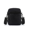Black minimalist nylon crossbody bag for men with adjustable straps