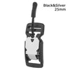Black and silver magnetic quick release buckle for belts and bags, 25mm.