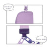 A purple nylon zipper wristlet pouch with a anti-splash fabric and a metal buckle.