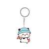 A cute cartoon character keychain charm featuring a blue hat and white body.