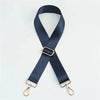 Navy nylon adjustable shoulder strap with gold hardware