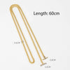 A gold-colored chain strap measuring 60cm is shown, with various length measurements provided.