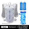 Black backpack and 2L water bottle set for lightweight hydration running