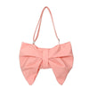 A light pink elegant pleated bow crossbody tote bag.