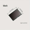 Schwarze Metal-RFID-Kreditkarten-Wallet von oben, Maße 10cm x 7cm.
