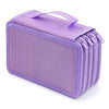 Purple large capacity pencil case with a zippered closure and dividers