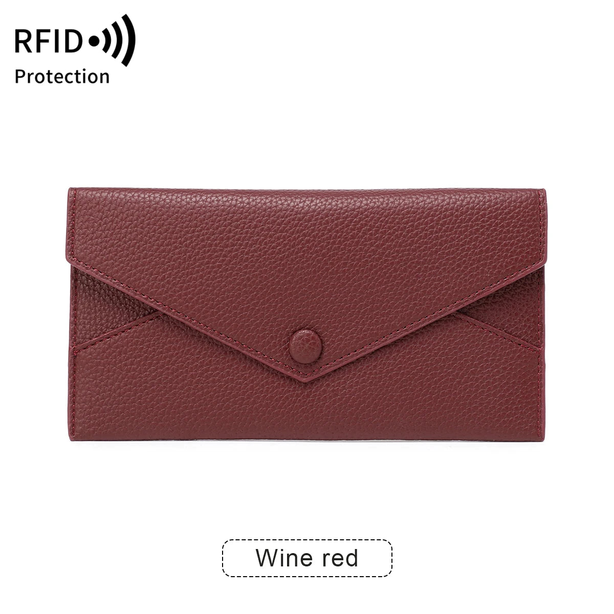 Minimaliges dunkelrotes Kunstleder-Münzportemonnaie mit gefalteter Klappdesign.