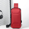 Rote Designer Anti-Diebstahl-Crossbody-Slingbag vor weißem Hintergrund