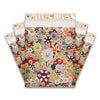Une pile de 50 sacs d'envoi scellés à partir de motifs floraux colorés.