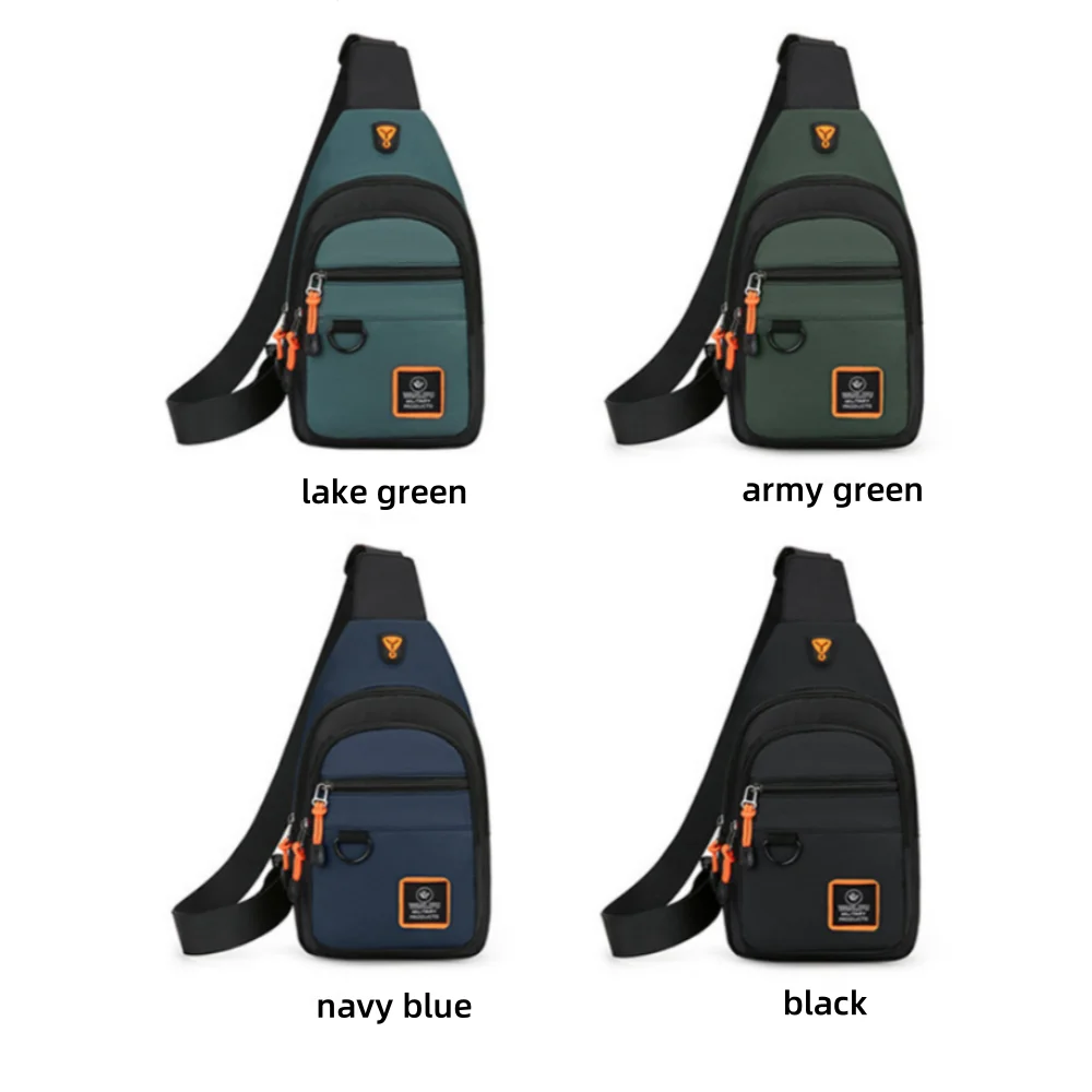 Vier Versionen einer Herren-Oxford-Schultasche in Lake-Grün, Army-Grün, Marineblau und Schwarz.