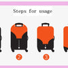 Four steps guide for using a durable protective cover for suitcases and luggage.