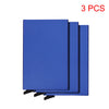 Tres carteras para tarjetas de crédito e identificación RFID azules y delgadas apiladas.