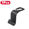 Black carbon fiber car seat back hooks for trunk organization