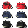 A set of black, red, and blue durable waterproof emergency trauma bags shown in various colors and angles.