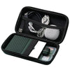 Black durable waterproof cable organizer pouch with multiple compartments for storing and protecting cables and accessories