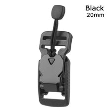 Black magnetic quick release buckle with a black cord for belts and bags