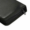 Black storage wallet case with a zippered compartment for discs