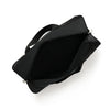Black unisex travel backpack with a zippered top and shoulder straps.