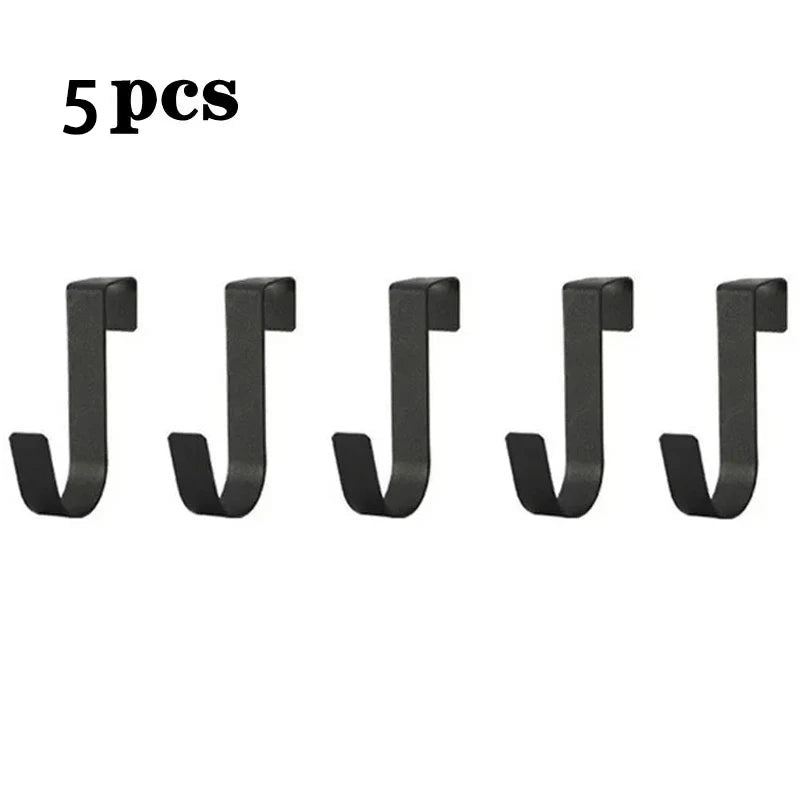 Five heavy duty multi-purpose hooks for cabinet doors