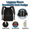 Black luggage sleeve backpack featuring a breathable back design and ergonomic features.