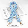 Blue and white patterned nylon bag strap for crossbody or shoulder use