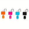 Ein Set von vier Mehrschlüsselschloss-Reise-Padlocks in Orange, Pink, Blau und Schwarz.