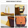 Details of a lightweight travel hiking backpack showing a curved handle, adjustable shoulder strap, precision stitching, and 