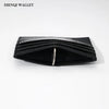 Black crocodile pattern slim card holder wallet shown from the side