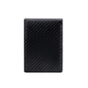 Black slim genuine leather RFID blocking wallet for men.