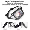 Clear waterproof stadium bag for women with a black strap and durable buckle.