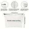 White multifunctional zipper makeup bag with double-sided printing and reinforced edges