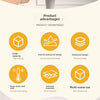 Infografía de ventajas del producto mostrando características como gran capacidad, diseño impermeable, diseño engrosado, aisl