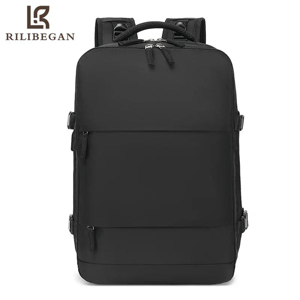 Durable schwarzer Nylon-Crossbody-Rucksack für Reisen und Pendeln.