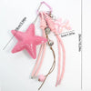 Clé portkey en forme de chien avec ballon esthétique Y2K rose, charm étoile et cordon perlé