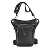 Black multi-purpose PU waist pack bag with a strap and zippered pocket