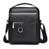 Mochila de cuero vintage negra con cremallera y correa de cuero