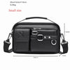 Black men's PU leather crossbody shoulder bag with a flap and strap.