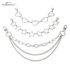 A multi-layer metal chain strap featuring heart and star charms for a bag or accessory.