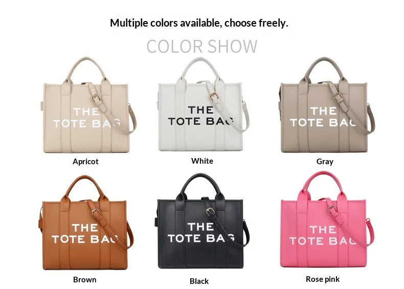 Spectacle de couleurs montrant plusieurs versions d'un sac tote designer en PU de luxe dans des tons d'abricot, blanc, gris, 
