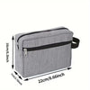 A gray multifunctional travel toiletry bag with black trim and zipper, shown flat.
