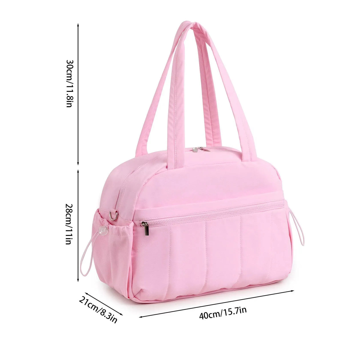 A pink versatile large capacity travel and fitness bag shown from the front.