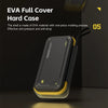 A black EVA full cover hard case for an electronic device shown in a close-up view.