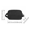 Black cross-body nylon waist bag designed for carrying a phone and essentials.