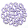 A collection of purple acrylic link chains adorned with clear rhinestones for DIY jewelry making.