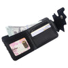 Black PU leather bi-fold wallet with a zipper pocket and a gothic bat print on the cover