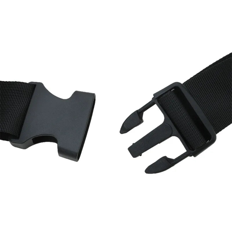 Black waist bag or fanny pack strap with a buckle and clip detail