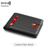 Black carbon fiber slim wallet with an RFID protection window