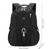 Black durable waterproof laptop backpack with adjustable straps and compartments