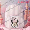Mochila de peluche con diseño de Minnie Mouse, de ratón pato a rayas rosa y blanco