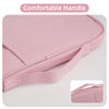 Funda protectora rosa para tabletas y portátiles con asa cómoda.